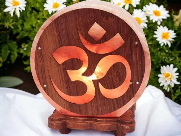 Lampe de sel 5 kg Aum - symbole de géométrie sacrée